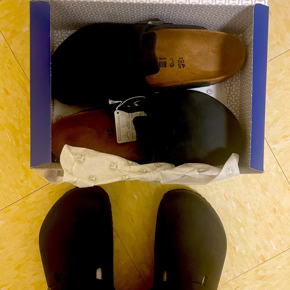 Birkenstocks Bostons Clogs - New, Black (size eu 45, us 12)